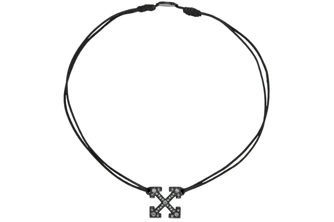 OFF-WHITE Crystal Arrow Choker Necklace Black