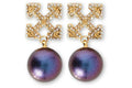 Off-White Arrows Crystal-Embellished Earrings Gold/Cobalt