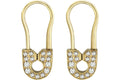 Philipp Plein Plein Safety Pin Earrings Gold