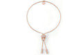 Philipp Plein Sliding $kull Crystal Cable Chain Bracelet Rosegold