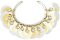 Rabanne H&M Beaded Disc-Embellished Bangle Silver/Gold