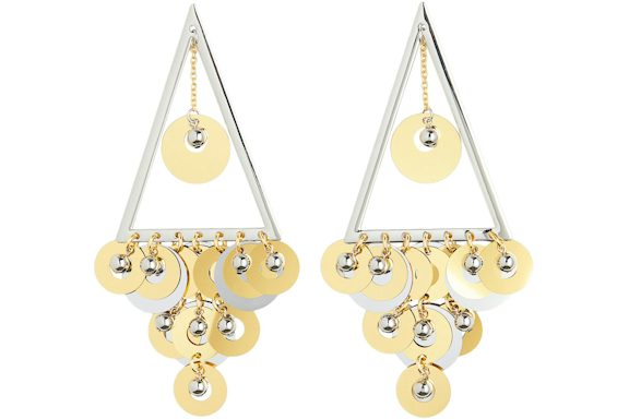 Rabanne H&M Beaded Disc-Embellished Earrings Silver/Gold