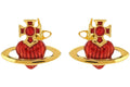 Vivienne Westwood Women's Fabianna Bas Relief Earrings Gold/Red Enamel