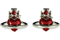 Vivienne Westwood Women's Fabianna Bas Relief Earrings Platinum/Red Enamel