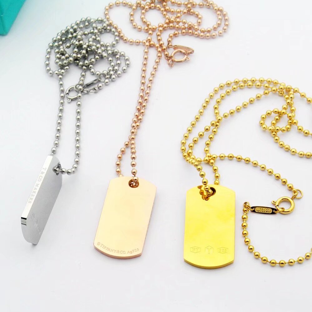 18K Tiffany 1837 Makers I.D. Tag Pendant Necklace